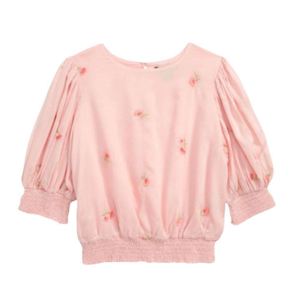 Something Navy | Girls Modal Embroidered Smock Top